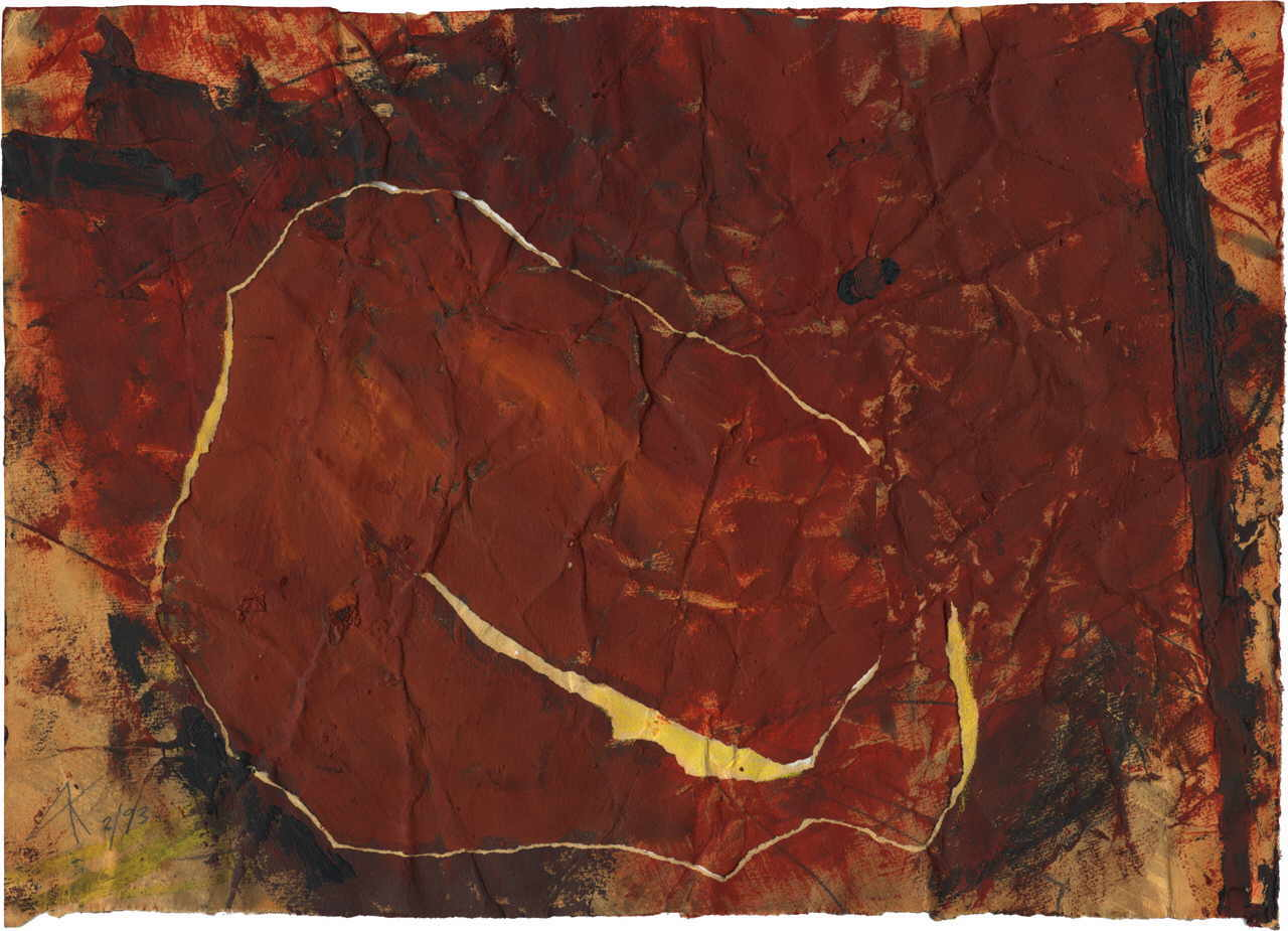 Ak Anatole 
aus "Earth mirrors", 1992
mixed media / handmade paper
35 x 50 cm