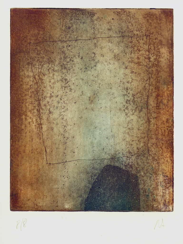 Alfery Regina 
Ohne Titel, 2002
Unikate Farbradierung
PapiergrÃ¶ÃŸe 53,4 x 39 cm; PlattengrÃ¶ÃŸe 19 x 15 cm