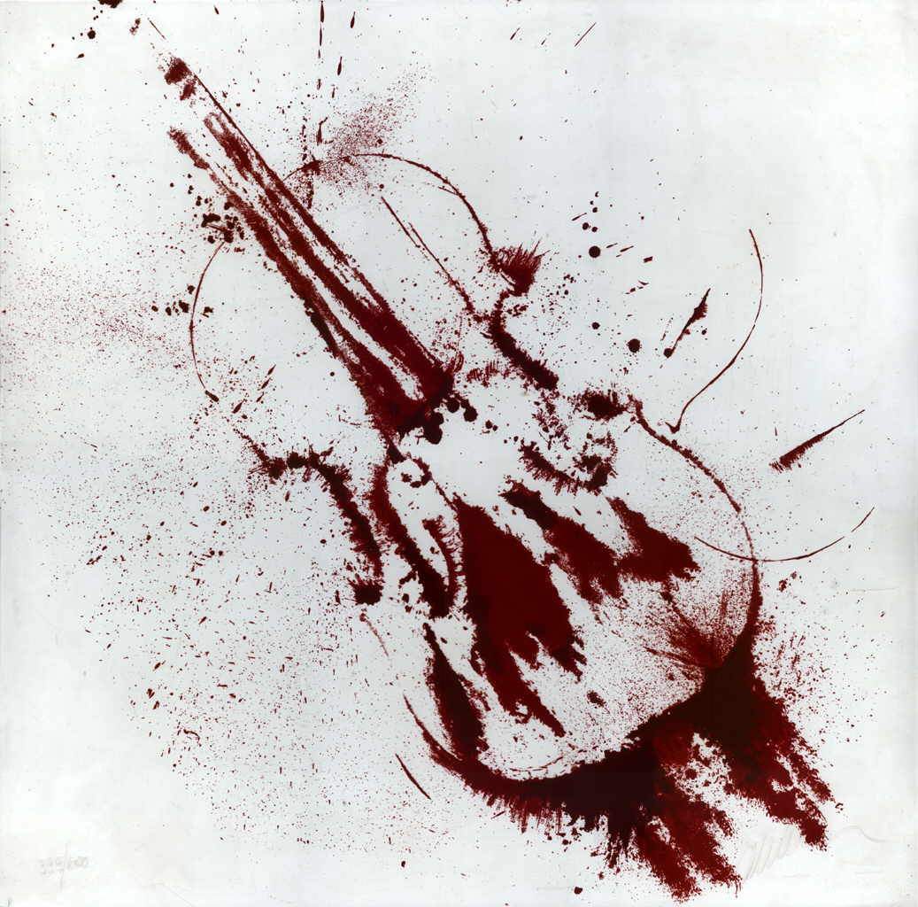 Arman Fernandez 
"colÃ¨re de violon", 1973
serigrafÃ­a / cristal de acrÃ­lico
50 x 50 cm