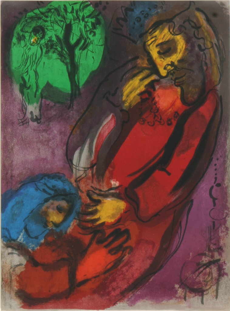 Chagall Marc 
"David und Absolon" aus "Die Bibel I", 1956
Lithographie
33 x 26 cm