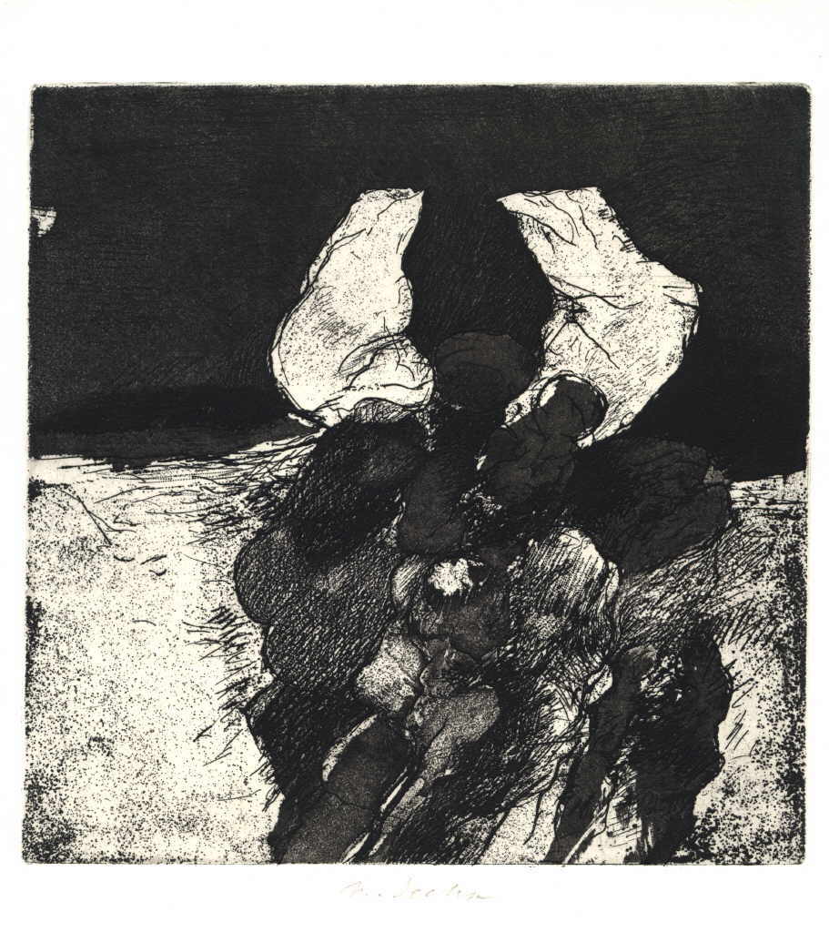 Decleva Mario 
"Oruda III", 1969
Radierung und Aquatinta auf Kupfer / Papier Rives (signiert)
PlattengrÃ¶ÃŸe 20 x 20 cm BlattgrÃ¶ÃŸe 23,9 x 21,7 cm