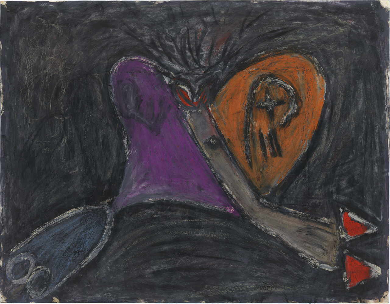 Doppler Horst Maria 
Ohne Titel, 1986
Ã–l, Pastell / Papier
50 x 64 cm