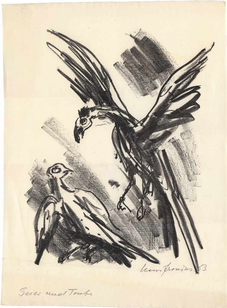Fronius Hans 
"Geier und Taube", 1963
Lithographie
53 x 40 cm