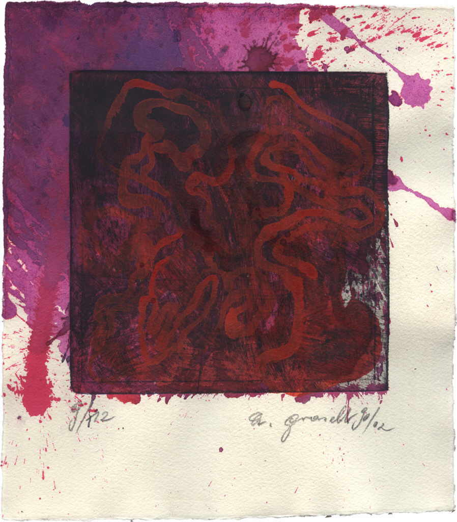 Graselli Alfred 
Ohne Titel, 1990/2002
Tusche / Kaltnadelradierung
23 x 21 cm