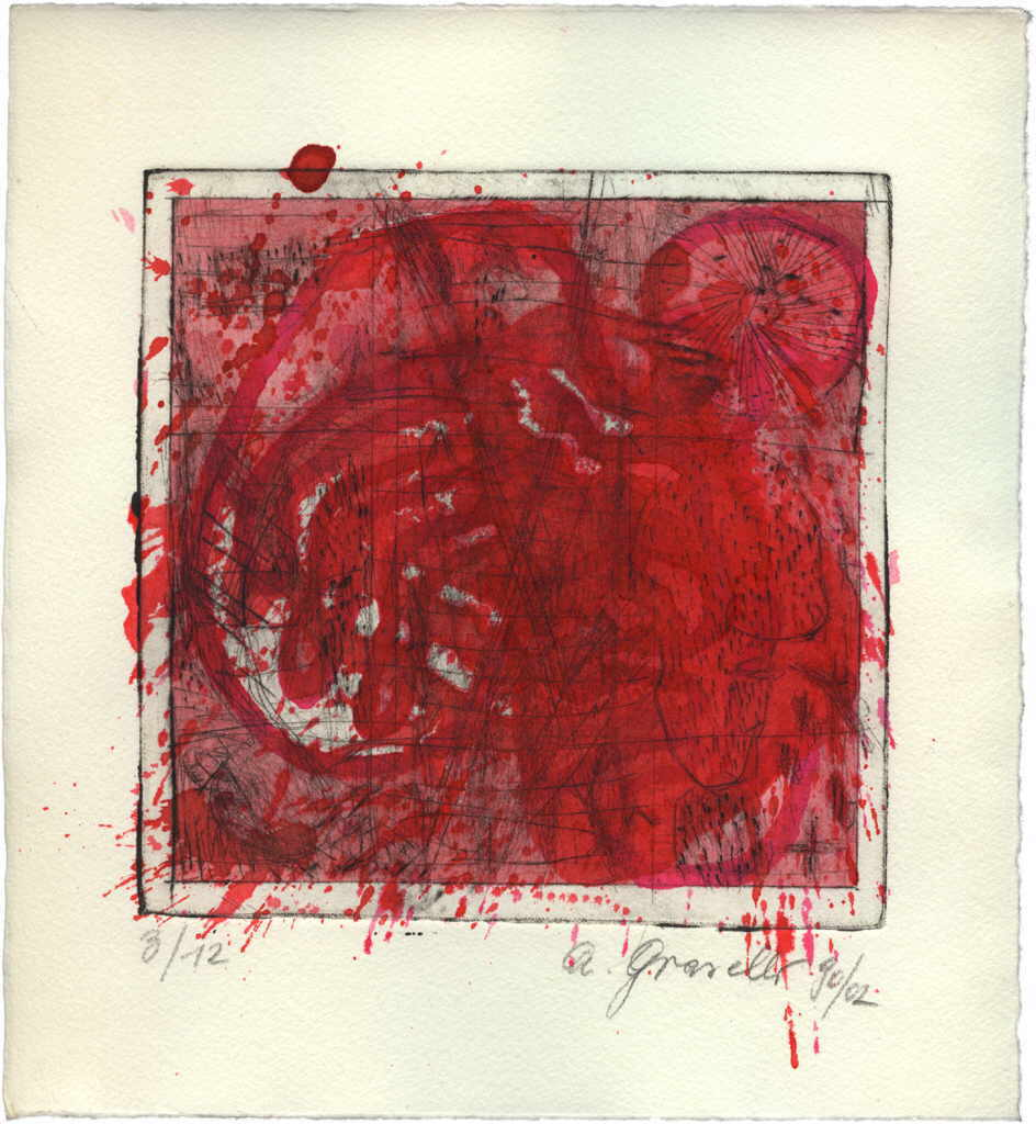 Graselli Alfred 
Ohne Titel, 1990/2002
Tusche / Kaltnadelradierung
22 x 20 cm