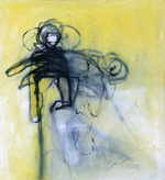 HOHENBERGER Udo 
"Papstbesuch", 2004 
grafito, carbón, acrílico / tela 
 120 x 110 cm  
 
chascar por favor la imagen para agrandar