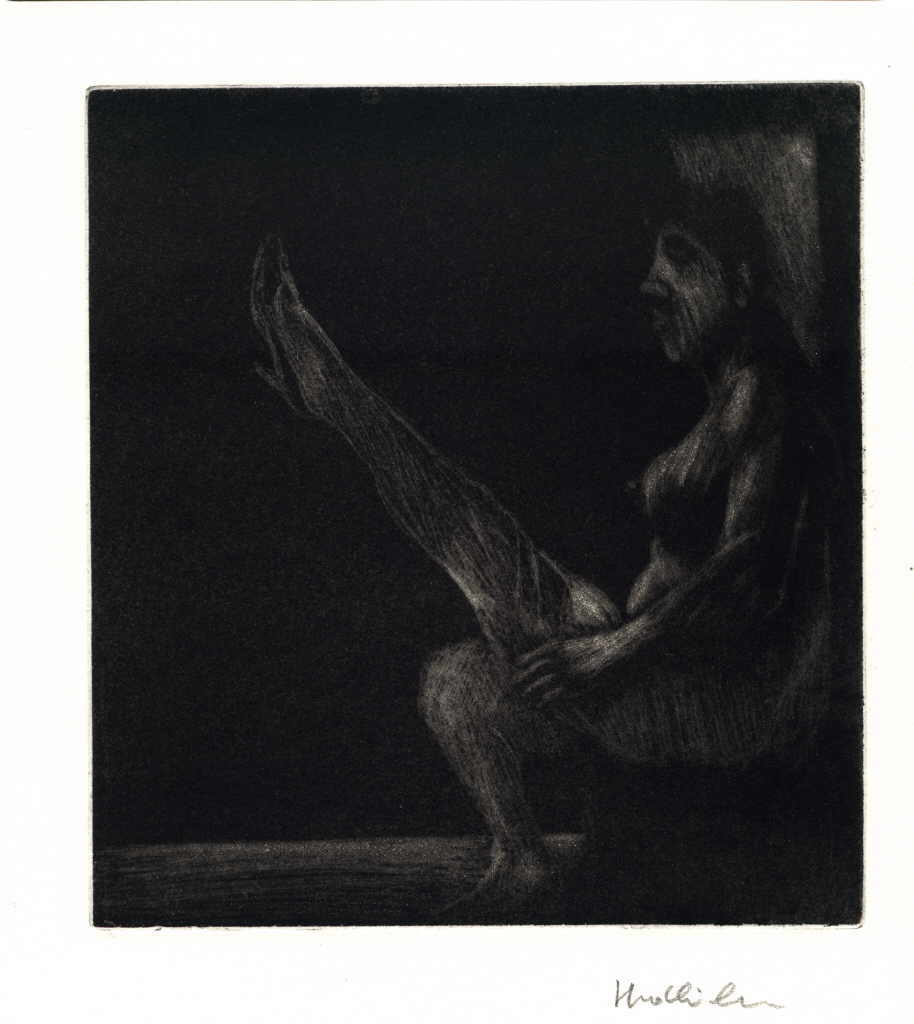 Hrdlicka Alfred 
"Anne", 1969
Schabtechnik auf Aquatintagrund auf Kupfer / Kupferdruck papel hecho a mano
PlattengrÃ¶ÃŸe 20 x 17 cm BlattgrÃ¶ÃŸe 23,9 x 21,7 cm