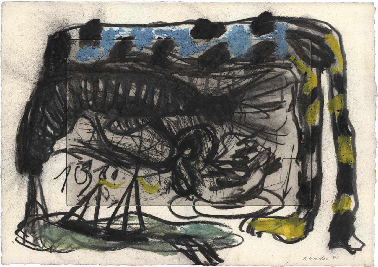 Kaden Siegfried 
aus Serie "Heidelberg", 1982
mixed media / paper
38 x 54 cm