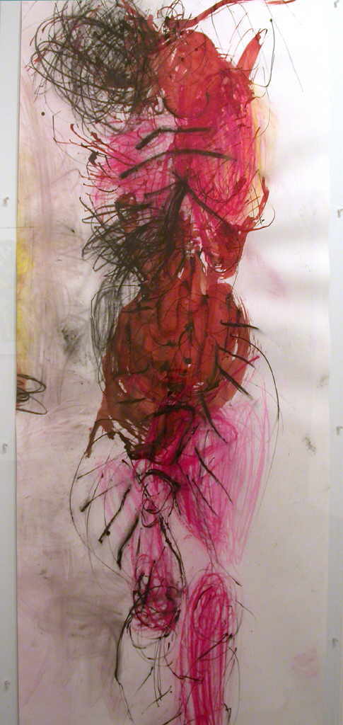Kerschbaumer Martha C. 
untitled, 2003
fether india ink, pastel, oil / paper
205 x 90 cm