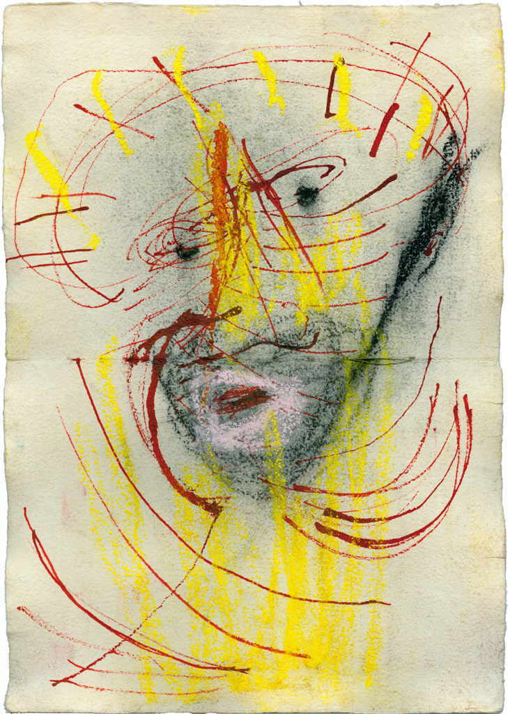 Kerschbaumer Martha C. 
"Torso", 
Tusche, Pastellkreide / Papier
29 x 21 cm