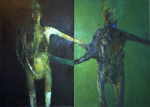 MENDREK Pawel 
"Friendship", 2001 
tÃ©cnica mixta / tela 
 140 x 200 cm (2 teilig) 
 
chascar por favor la imagen para agrandar