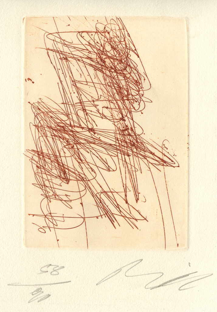 Mikl Josef 
Ohne Titel, 1971
Radierung
Plattengröße 18 x 13 cm Papiergröße 59 x 42 cm