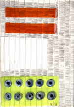 PROKOP Claus 
aus "Konzert der 510 Glückwunschkarten", 1996 
mixed media / handmade paper 
 21 x 14 cm  
 
please click the image to enlarge
