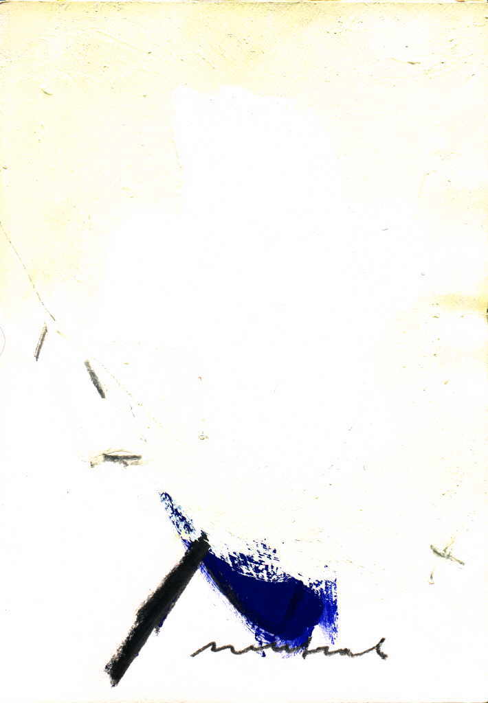 Rebhandl Reinhold 
aus "Konzert der 510 Glückwunschkarten", 1996
mixed media / handmade paper
21 x 14 cm