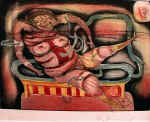 RINGEL Franz 
"Sitzende", 1972 
color etching proof (unique piece) 
PlattengrÃ¶ÃŸe 35 x 48 cm  
 
please click the image to enlarge