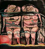 RINGEL Franz 
"Zwillinge", 1972 
Farbradierung (Zustandsprobedruck) 
PlattengrÃ¶ÃŸe 43 x 37 cm  
 
chascar por favor la imagen para agrandar
