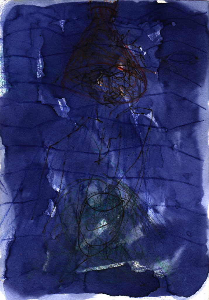 Rumpf Peter Alois 
aus "Konzert der 510 GlÃ¼ckwunschkarten", 1996
mixed media / handmade paper
21 x 14 cm