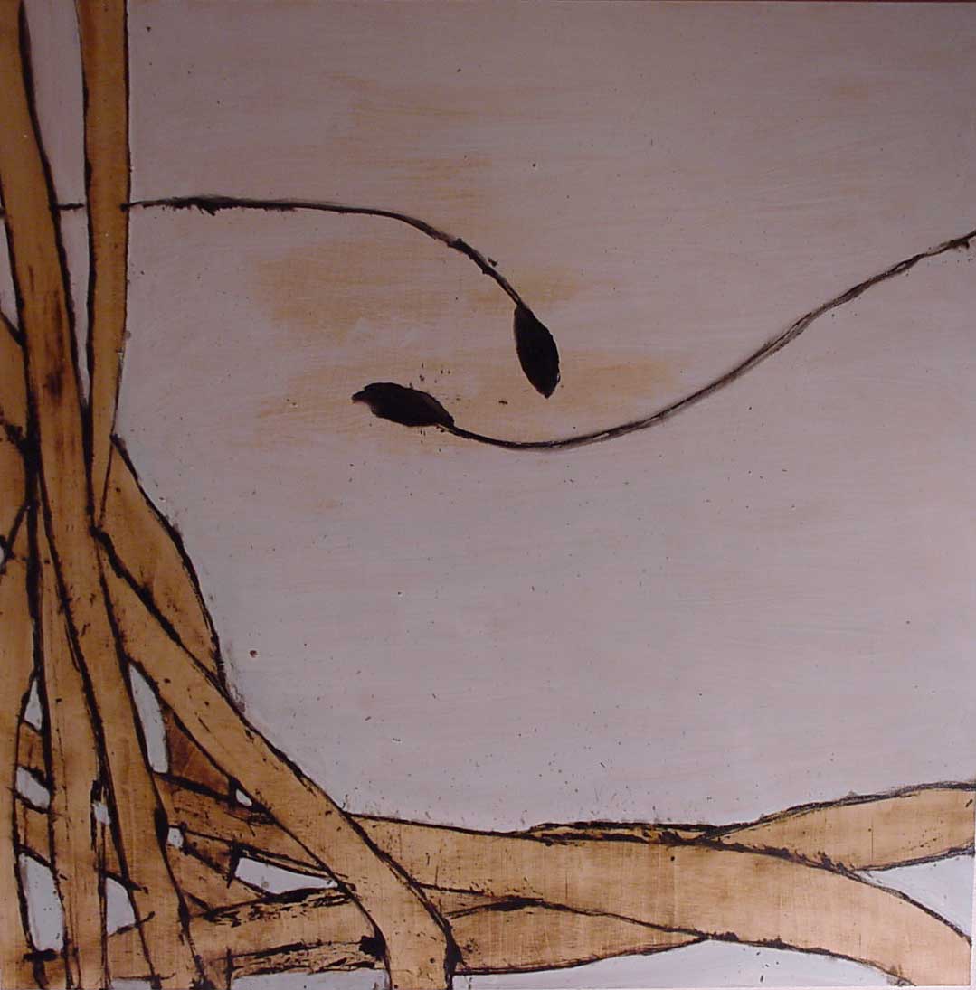 Schwelle Franz J. 
"Versuchung", 2002
Teer, oleo / madera
100 x 100 cm