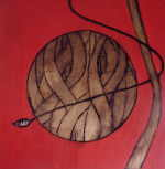 SCHWELLE Franz J. 
"MÃ¶glichkeit", 2002 
Teer, oleo / madera 
 100 x 100 cm  
 
chascar por favor la imagen para agrandar