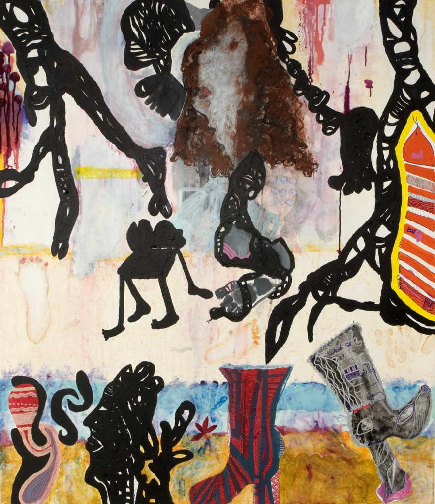 SÃ¶ll Michaela 
"Comtemporary Aborigines", 2007
mixed media / canvas
140 x 120 cm