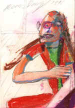STANGL Heinz 
aus "Konzert der 510 GlÃ¼ckwunschkarten", 1996 
pastel / paper 
 21 x 14 cm  
 
please click the image to enlarge