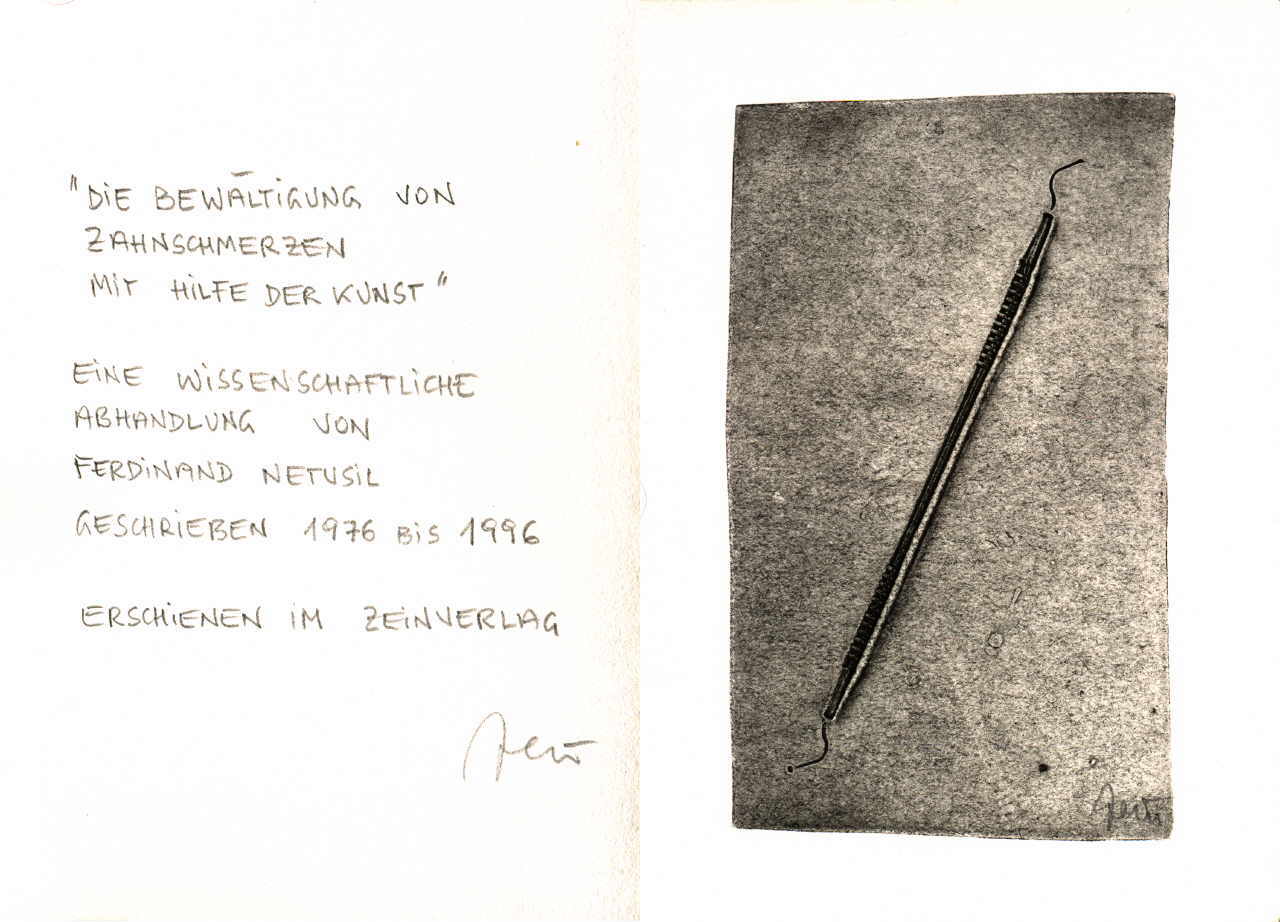 Zein Kurt 
aus "Konzert der 510 Glückwunschkarten", 1996
etching, pencil / handmade paper (unique piece)
2* 21 x 14 cm