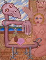 ZEPPEL-SPERL Robert 
"Der stumme Diener", 2000 
acrylic / canvas 
 70 x 55 cm  
 
please click the image to enlarge