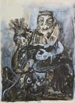 ZEPPEL-SPERL Robert 
"Apokalypse 1, 13...", 1963 
tÃ©cnica mixta / papel 
 45 x 35 cm  
 
chascar por favor la imagen para agrandar